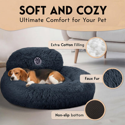 PetJett_Calming_Dog_Bed_Medium_Size_Dog_-_30''_Donut_Bed,_Washable_Dog_Bed,_Anti-Slip_&_Super_Soft_Fluffy_Plush_Round_Dog_Bed,_Anti-Anxiety_Premium_Comfort_Pet_Bed,_Fits_Dogs_Upto_45_lbs_-_Dark_Grey