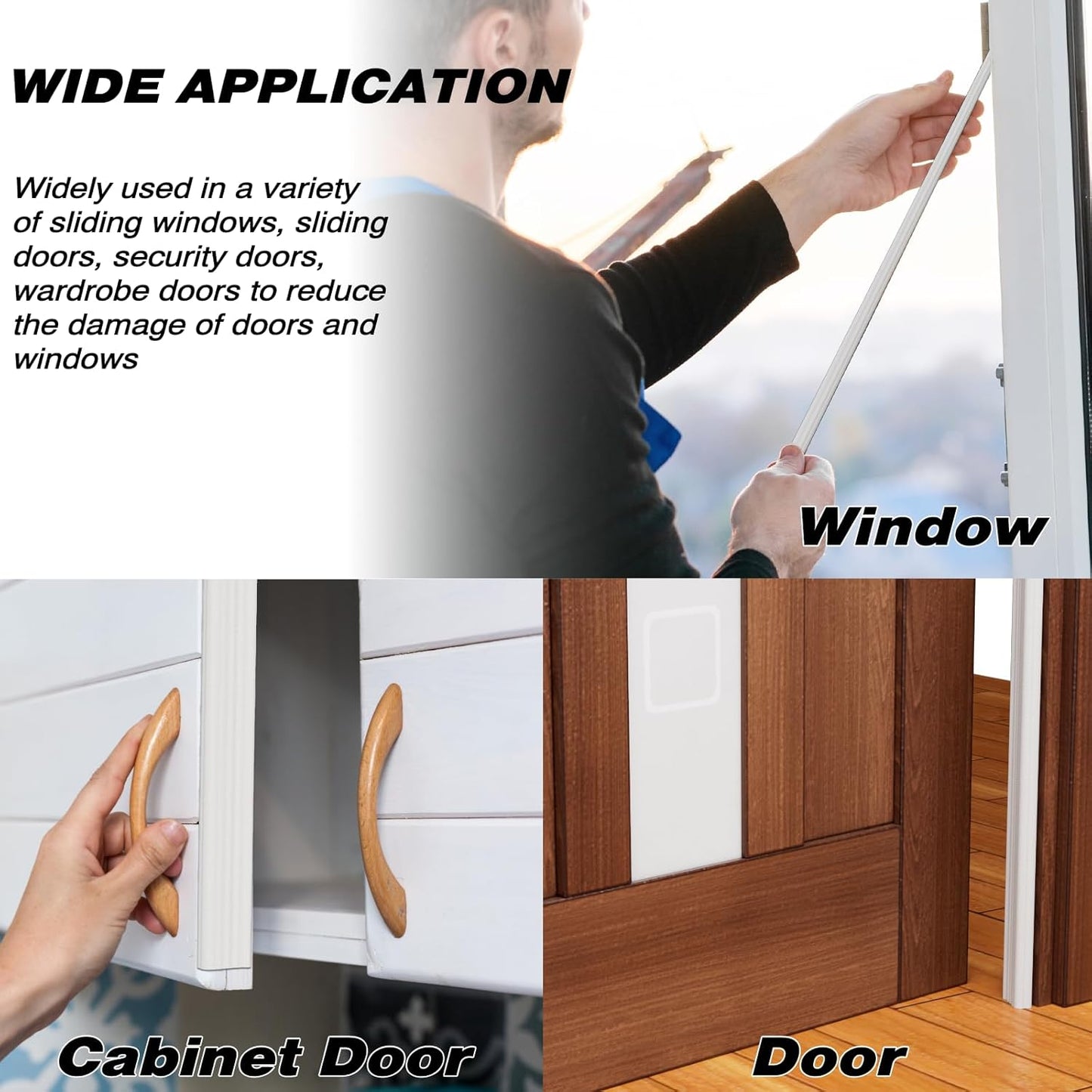 118_Inch_Wedge-Shape_Weather_Stripping_Door_Seal,Windows_and_Doors_Insulation,Self_Adhesive_Insulation_Foam_Anti-Collision_Strip,Weatherstrip_Tape_for_Door_Soundproofing,Noise_Drafts_Blocker,White