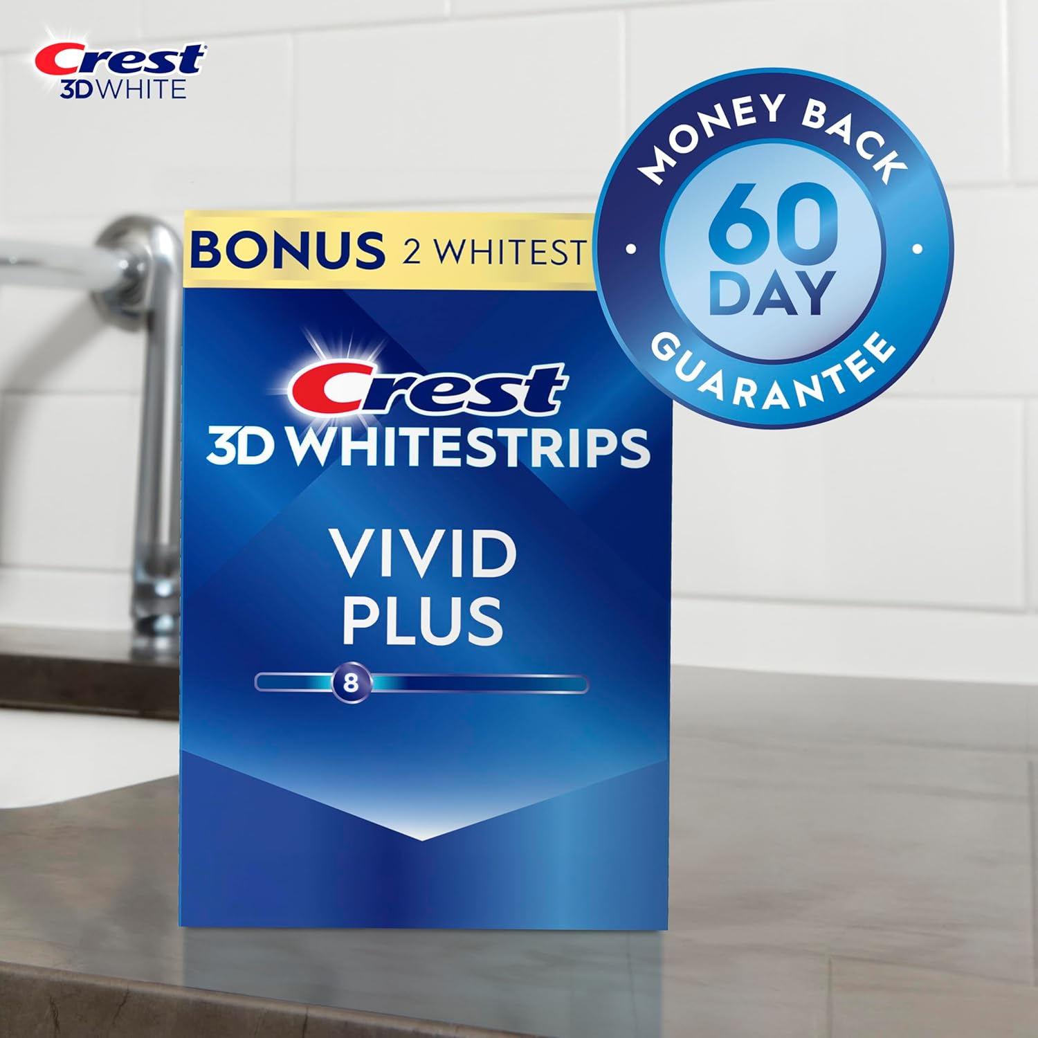 Crest_3D_Whitestrips_Vivid_Plus,_Teeth_Whitening_Strip_Kit,_10_Treatments_+_2_Bonus_Treatments_(Each_with_1_Upper/1_Lower_Strip),_24_Strips,_8_Levels_Whiter,_Teeth_Whitening_Kit
