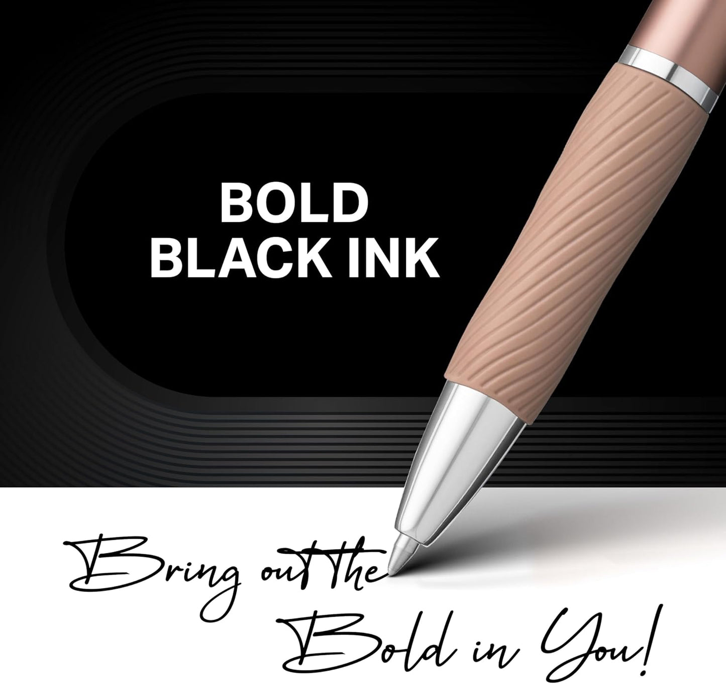 Sharpie_S-Gel_Gel_Pens_Sleek_Metal_Barrel_Champagne_Medium_Point_(0.7mm)_Black_Ink_4_Count