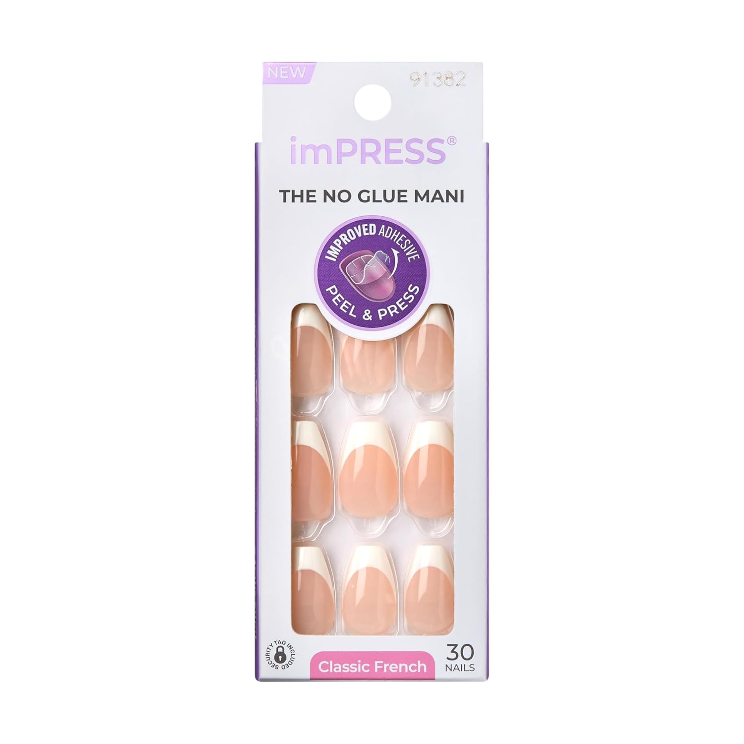KISS_imPRESS_No_Glue_Mani_Press_On_Nails,_French,_'Ideal',_White,_Medium_Size,_Coffin_Shape,_Includes_30_Nails,_Prep_Pad,_Instructions_Sheet,_1_Manicure_Stick,_1_Mini_File