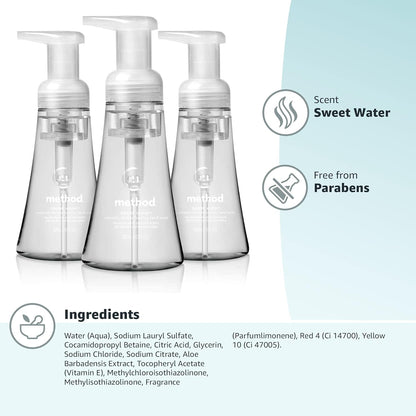 Method_Foaming_Hand_Soap,_Sweet_Water,_Paraben_and_Phthalate_Free,_10_fl_oz_(Pack_of_3)