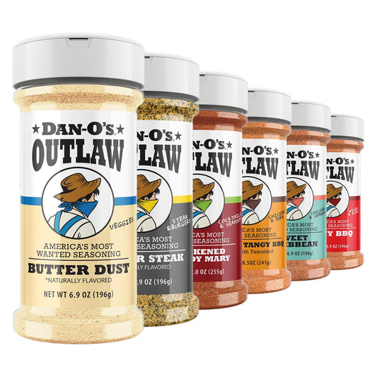 Dan-O's_Outlaw_Seasoning_6_Bottle_Set-_Butter_Dust,_Butter_Steak,_Spicy_BBQ,_Sweet_Caribbean,_Sweet_&_Tangy_BBQ,_and_Blackened_Bloody_Mary_Seasoning