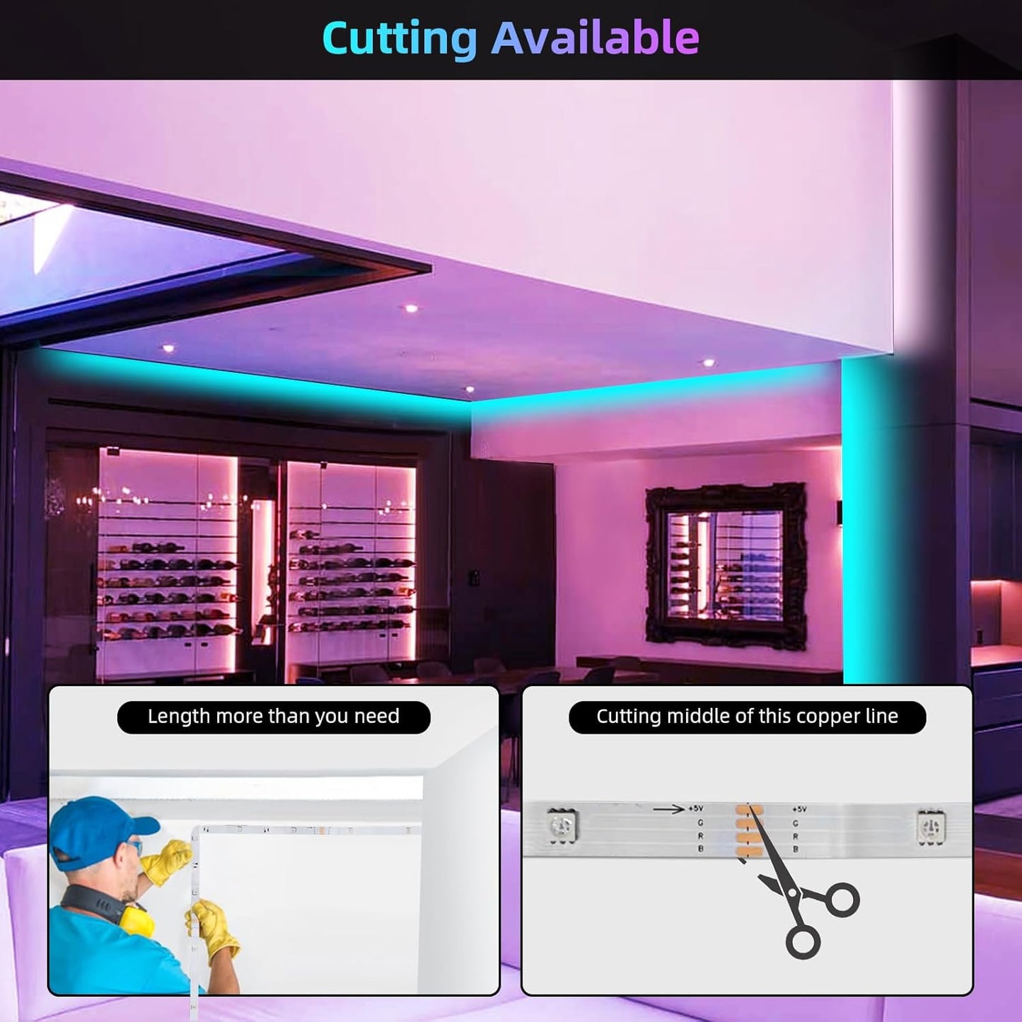 HEDYNSHINE_20ft/150ft_LED_Strip_Lights,RGB_Color_Changing_by_40key_Remote_and_Phone,_LED_Strip_Lights_Music_Sync,Smart_LED_Strip_Lights_for_Bedroom