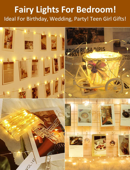 Photo_Clip_String_Lights_with_Remote,_33FT_100_LED_Battery_Operated_String_Lights,_Waterproof_Copper_Wire_Starry_Lights_with_50_Clear_Clips,_Powered_Fairy_Lights_for_Teen_Girl_Gifts_Bedroom_8_Modes