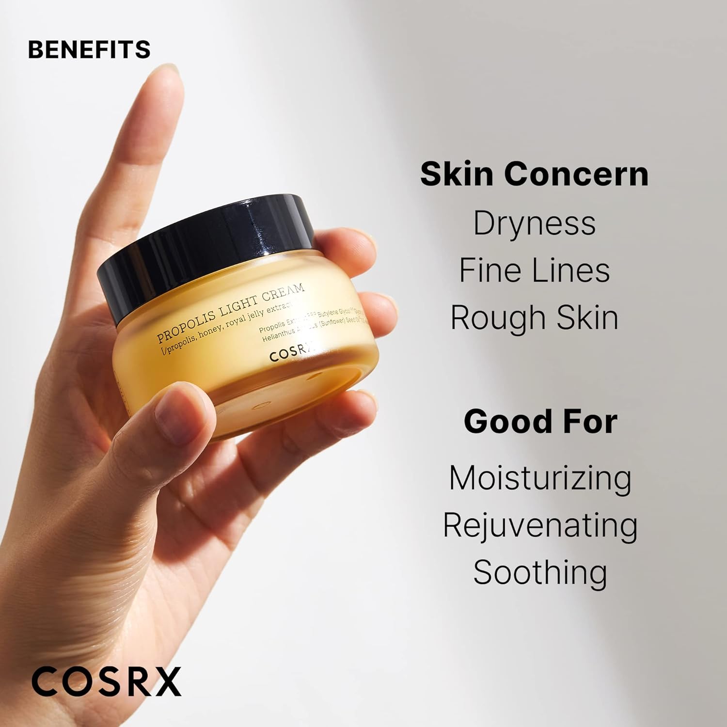 COSRX_Full_Fit_Propolis_Light_Cream,_2.19_Fl.oz_/_65ml,_Propolis_64.5%,_Hydrating_Daily_Day_and_Night_Moisturiser,_Korean_Skin_Care,_Not_Tested_on_Animals