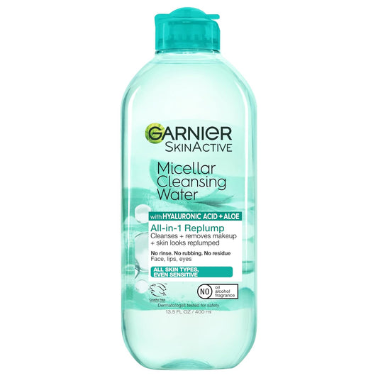 Garnier_Micellar_Water_with_Hyaluronic_Acid,_Facial_Cleanser_&_Makeup_Remover,_Hydrating_and_Plumping,_For_All_Skin_Types,_Vegan,_Cruelty_Free,_13.5_Fl_Oz_(400mL),_1_Count