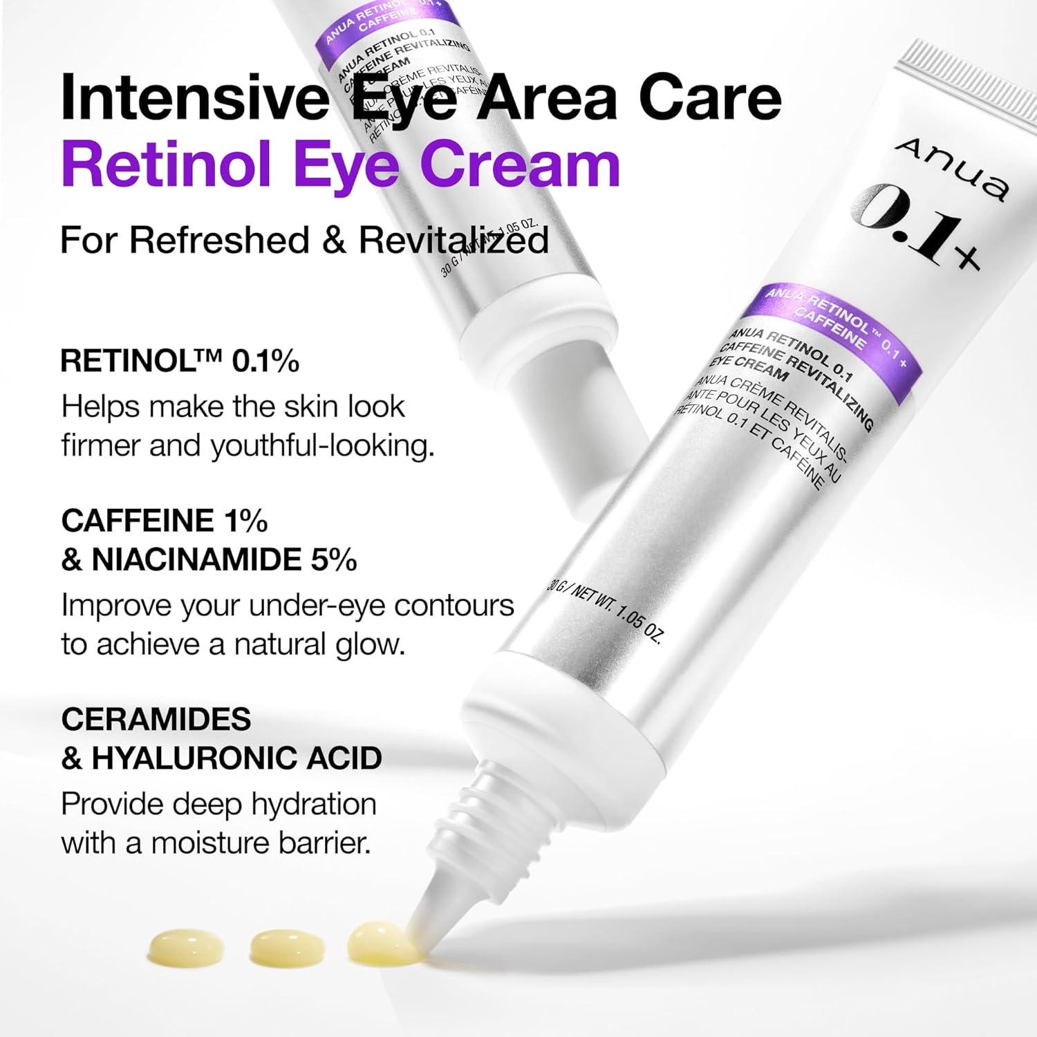 Anua_Retinol_0.1_Caffeine_Revitalizing_Eye_Cream,_Lightweight_Formula_for_Dark_Circles_&_Puffiness,_Hydrating_for_Sensitive_Skin,_Korean_Skincare,1.05_fl_oz