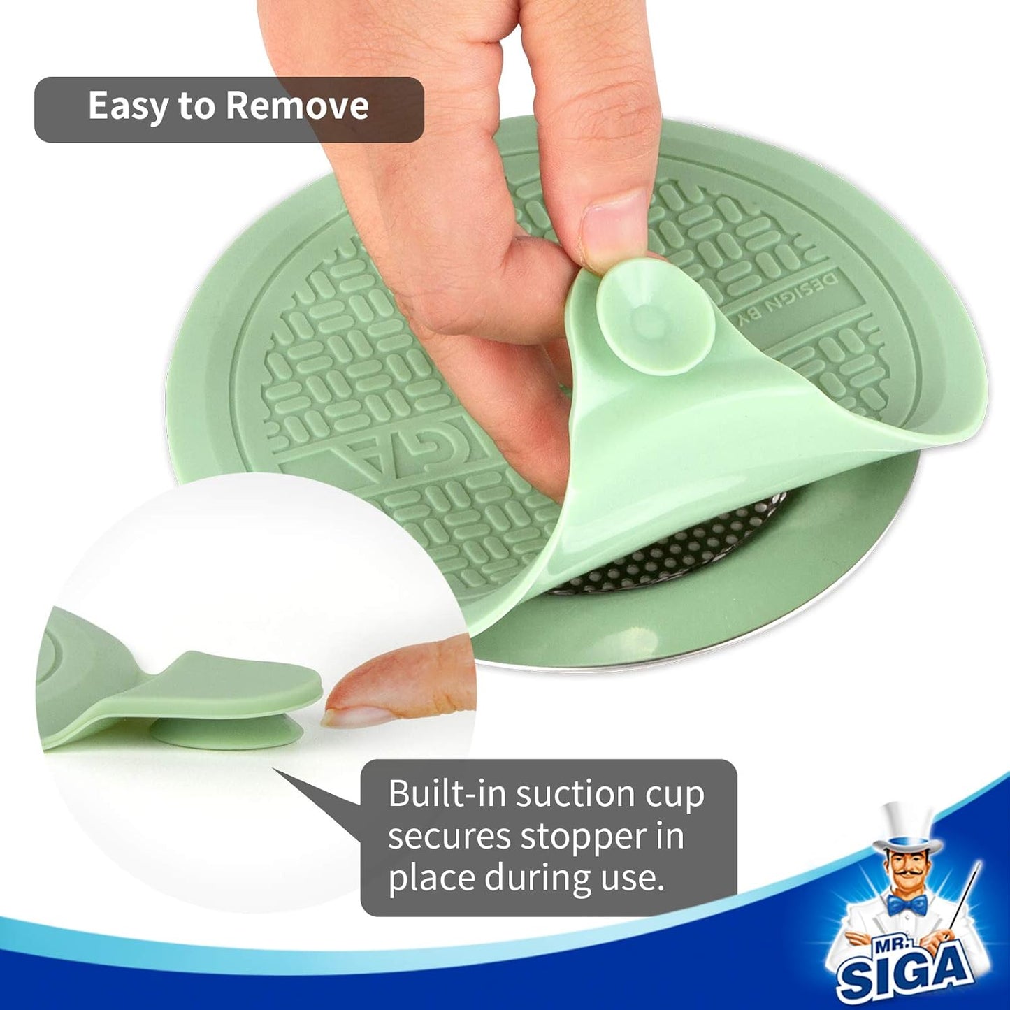 MR.SIGA_Silicone_Bathtub_Stopper,_Drain_Stopper_for_Shower,_Sink,_5.1"_Diameter,_3_Pack