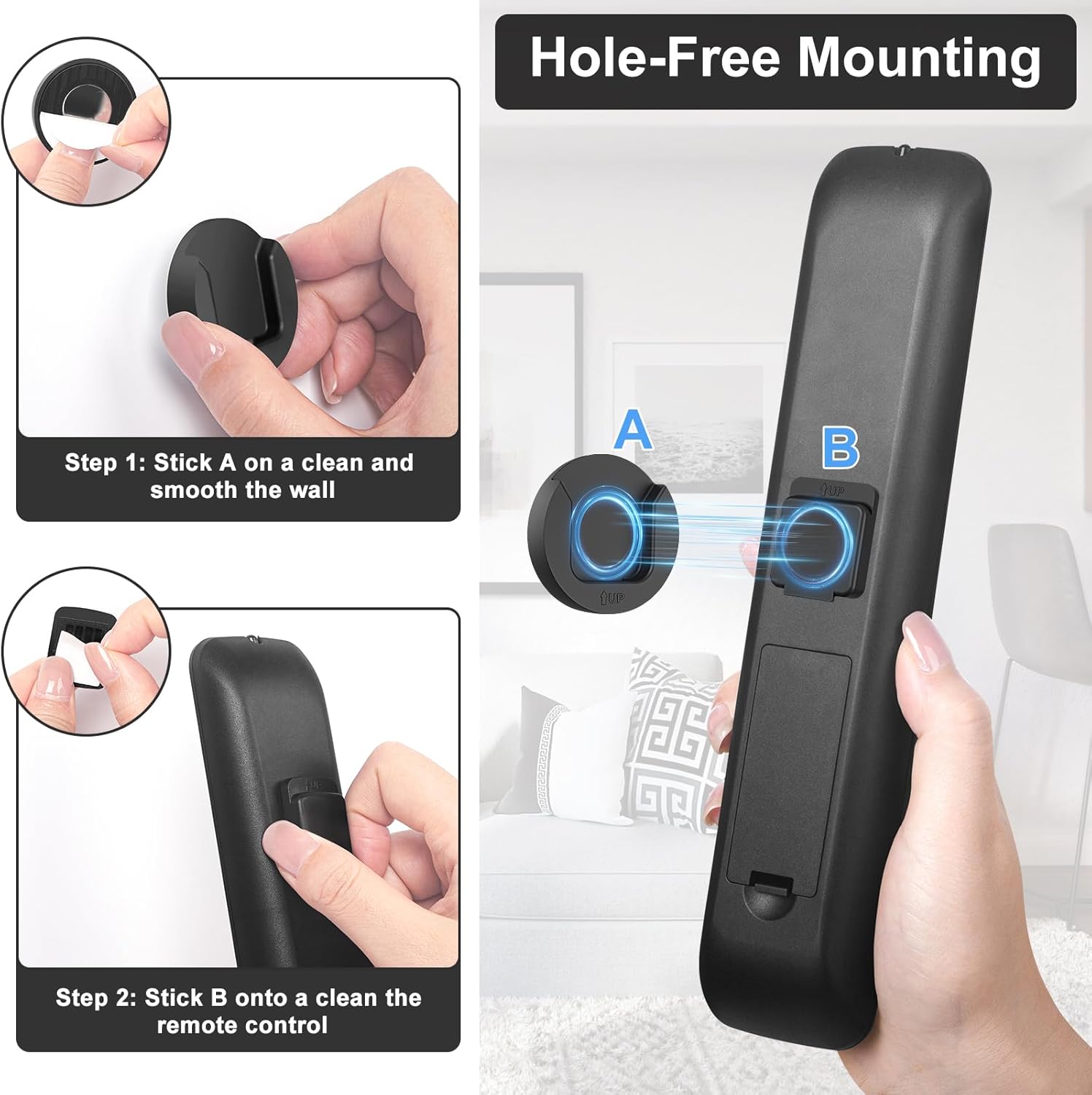 Magnetic_Remote_Control_Holder_Wall_Mount,_4_Pack_TV_Remote_Control_Holder_for_Fan/Air_Conditioner,_Self-Adhesive_Bedside_Caddy_for_TV_Backside/Bedroom/Office/RV_Home_Organizer_Storage(Black)