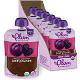 Plum Organics Just Prunes, 4+ Months - Organic Baby Food Pouches, 3.5 oz Pouch (Pack of 4)