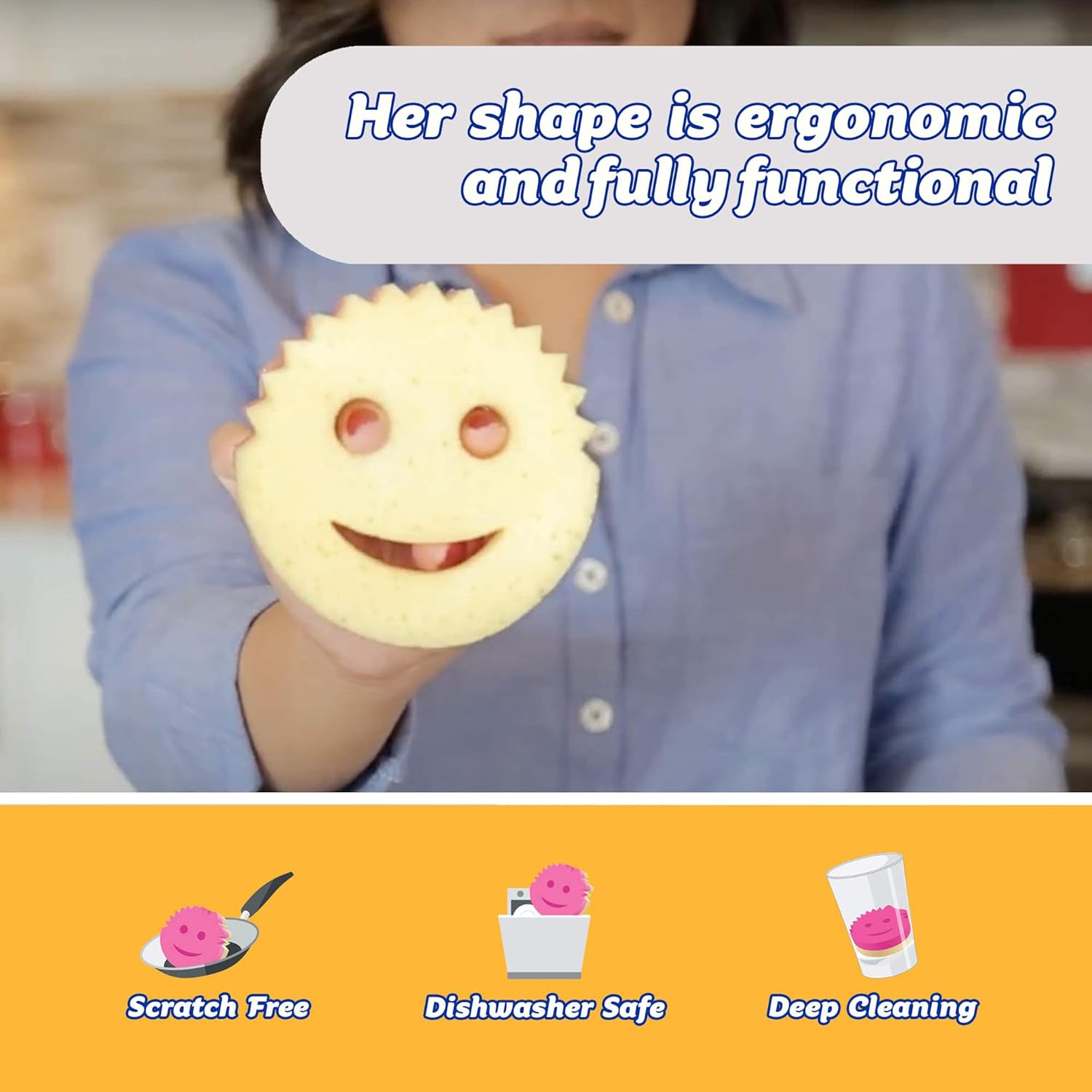 Scrub_Daddy_Dual_Sided_Texture_Changing_Sponge/Scrubber_-_Super_Absorbent_Sponge_Side_-_Scrub_Mommy_(Pink)_-_1_Count
