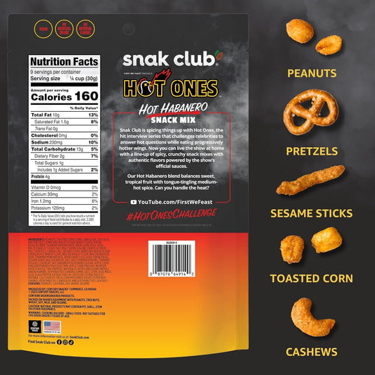 Snak_Club_x_Hot_Ones_Hot_Habanero_Snack_Mix,_Spicy_Snacks_with_Peanuts,_Pretzels,_Sesame_Sticks,_Toasted_Corn_&_Cashews,_Inspired_by_Hot_Ones_Hot_Sauce,_10_oz_Bag