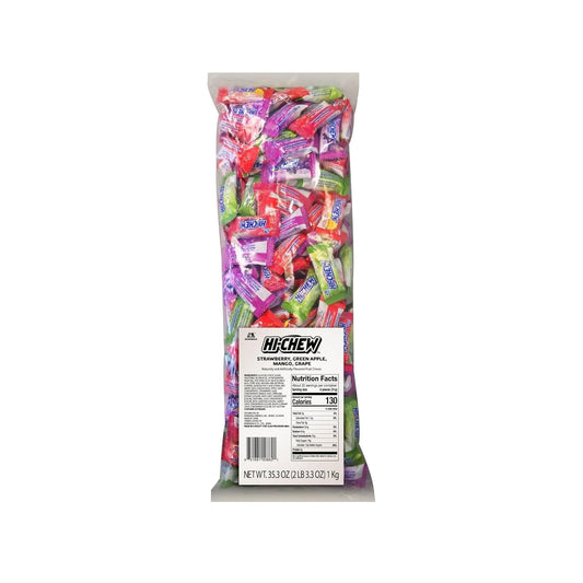 HI-CHEW_Assorted_Bulk_Candy_Bag,_Green_Apple_Strawberry_Mango_Grape,_Soft_&_Chewy_Candy_2lb_-_185+_Pieces_Individually_Wrapped_-_Made_with_Immensely_Juicy_Fruity_Flavors