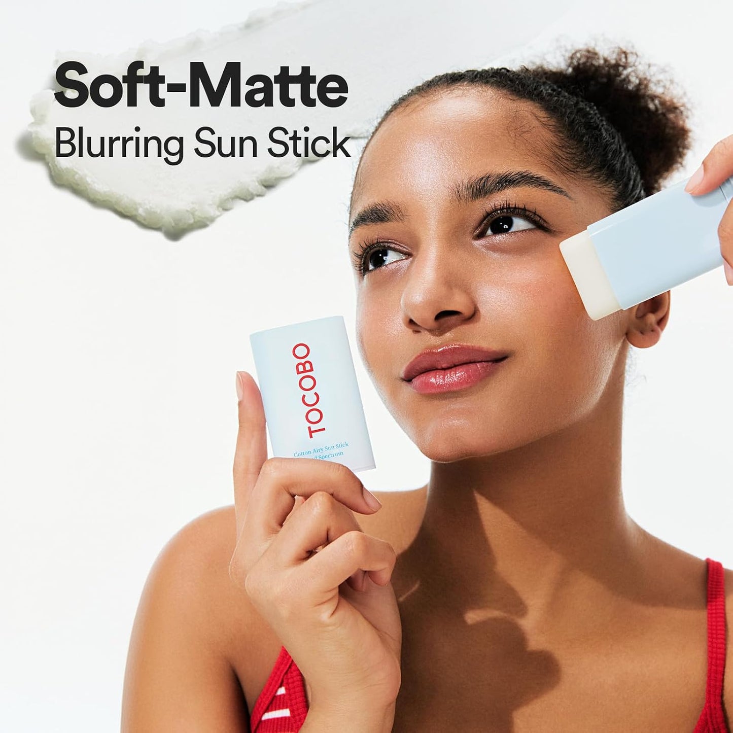 TOCOBO_Cotton_Airy_Sun_Stick_SPF_50_Broad_Spectrum_Korean_Matte_Sunscreen_Stick_for_Face_-_Travel_Size_Sebum_Control_Sunblock_-Vegan,_Lightweight,_0.67_oz_(1single_pack)