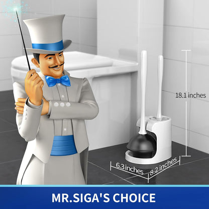 MR.SIGA_Toilet_Plunger_and_Bowl_Brush_Combo_for_Bathroom_Cleaning,_White,_1_Set