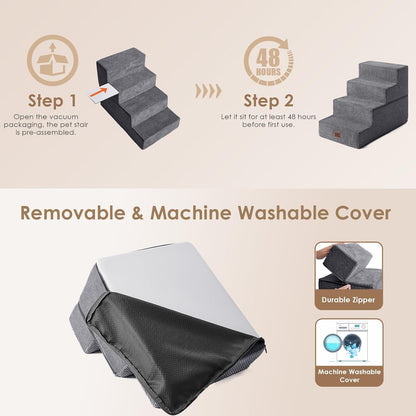 EHEYCIGA_Dog_Stairs_for_Bed_18"_H,_4-Step_Dog_Steps_for_High_Bed,_Pet_Steps_for_Small_Dogs_and_Cats,_Non-Slip_Balanced_Pet_Ramp_Indoor,_Grey