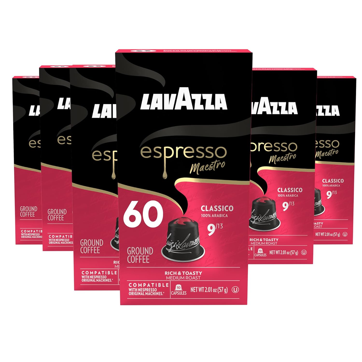 Lavazza_Espresso_Maestro_Classico_Aluminum_Capsules_Compatible_with_Nespresso*_Original_Machines,_Medium_Espresso_Roast,_100%_Arabica_(60_Capsules)