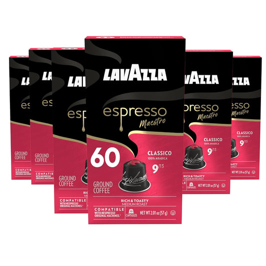 Lavazza_Espresso_Maestro_Classico_Aluminum_Capsules_Compatible_with_Nespresso*_Original_Machines,_Medium_Espresso_Roast,_100%_Arabica_(60_Capsules)