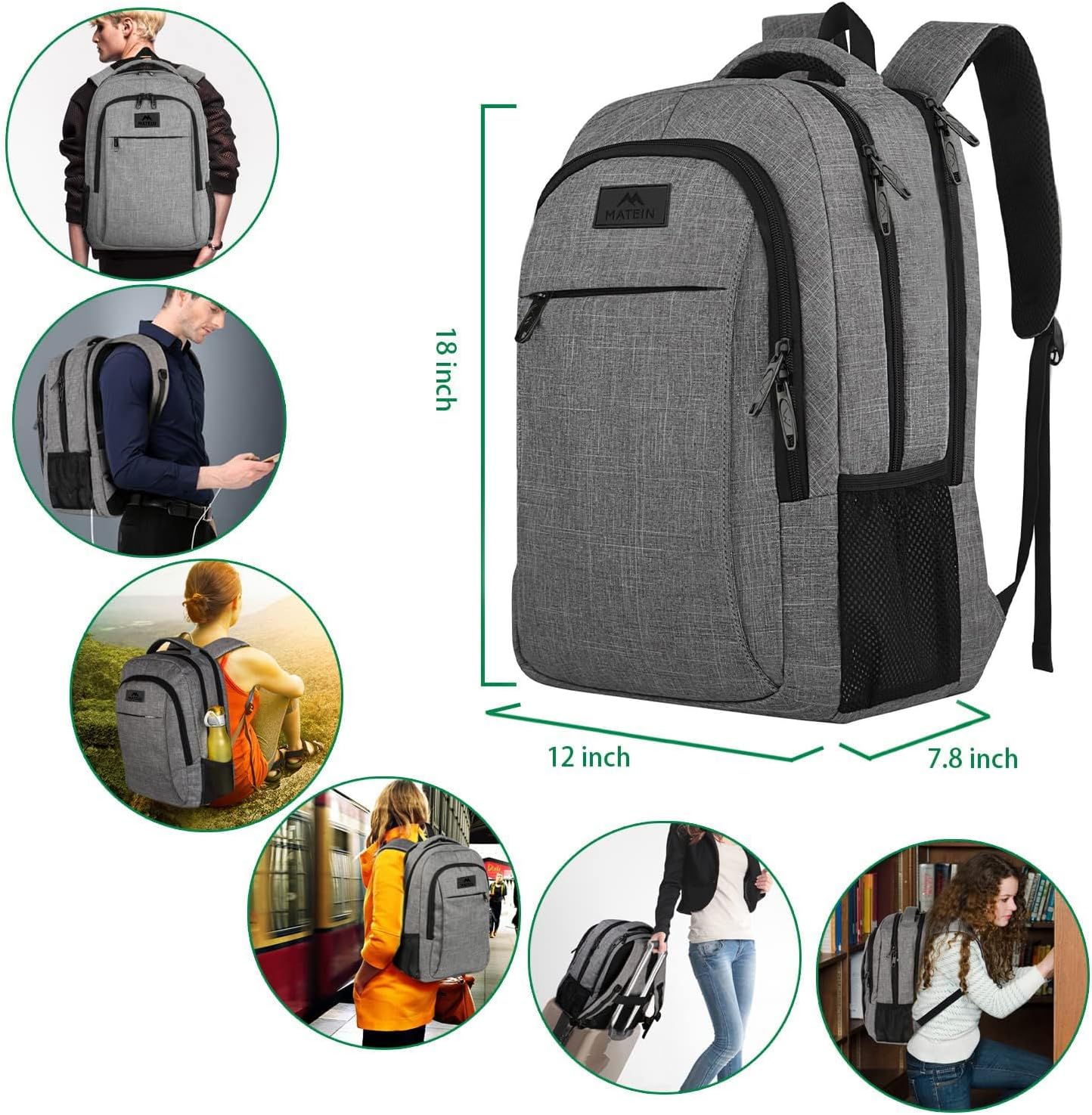 MATEIN_Travel_Laptop_Backpack,_Business_Anti_Theft_Slim_Sturdy_Laptops_Backpack_Personal_Item_Bag,_Water_Resistant_College_School_Computer_Bag_Gift_for_Men_&_Women_Fits_15.6_Inch_Notebook,_Grey