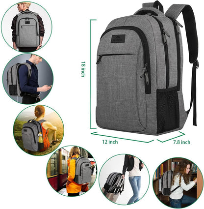 MATEIN_Travel_Laptop_Backpack,_Business_Anti_Theft_Slim_Sturdy_Laptops_Backpack_Personal_Item_Bag,_Water_Resistant_College_School_Computer_Bag_Gift_for_Men_&_Women_Fits_15.6_Inch_Notebook,_Grey