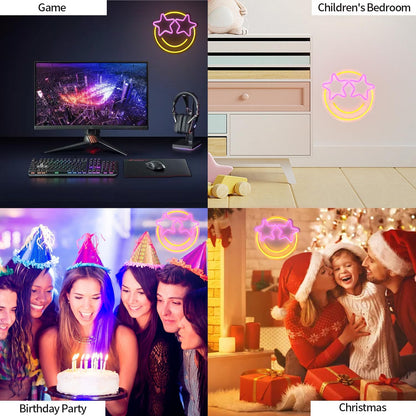 Smile_Face_Neon_Sign,_Wootfairy_Led_Neon_Signs_for_Wall_Decor,_Dimmable_Neon_Light_for_Bedroom,_Gaming_Room,_Kids_Room,_Bar_Decoration,_Yellow_and_Pink_Light_Up_Signs_for_Wedding_Birthday_Party