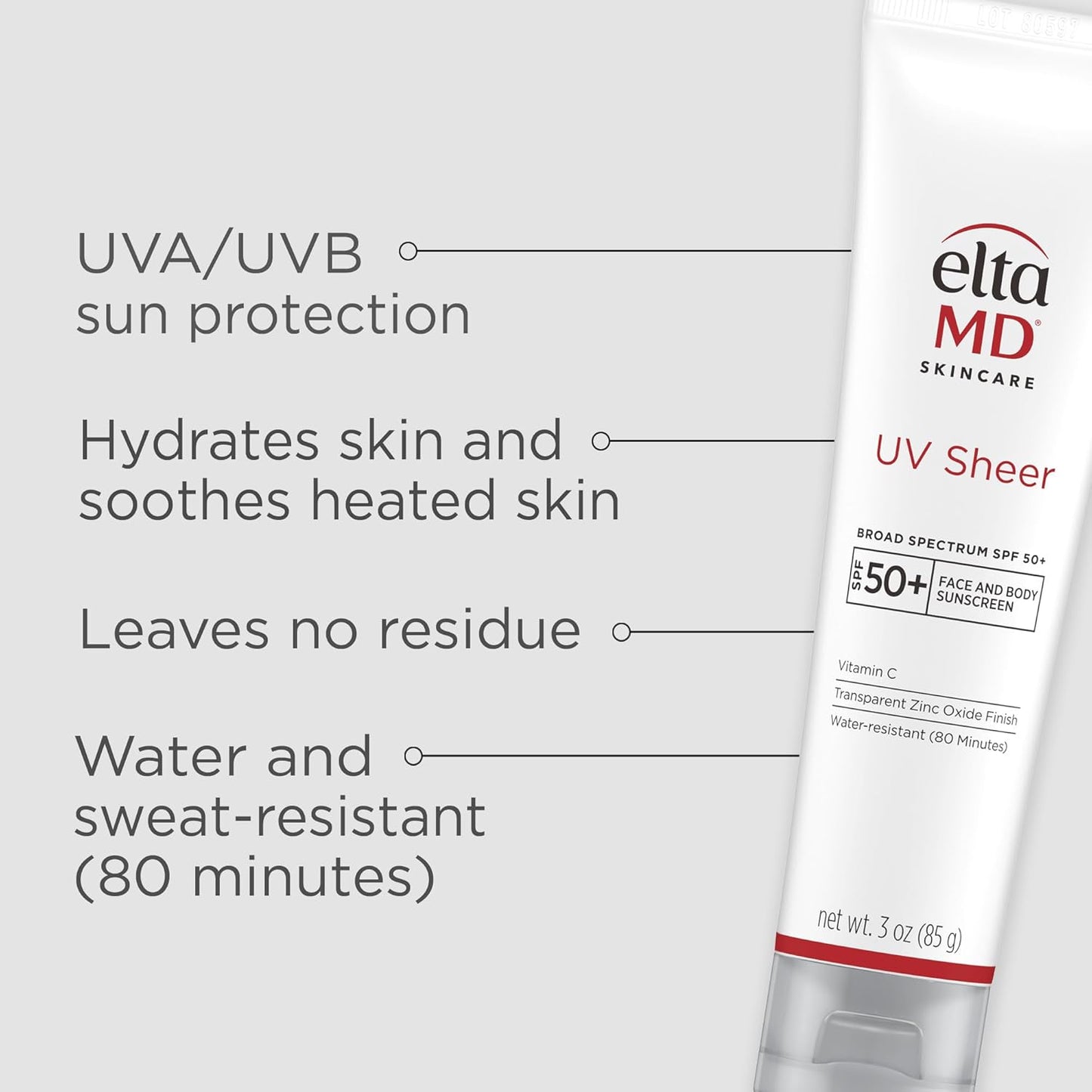 EltaMD_UV_Sheer_Face_and_Body_Sunscreen_SPF_50+,_No_White_Cast_Sunscreen_with_Transparent_Zinc_Oxide_and_Hyaluronic_Acid,_Moisturizes_and_Protects