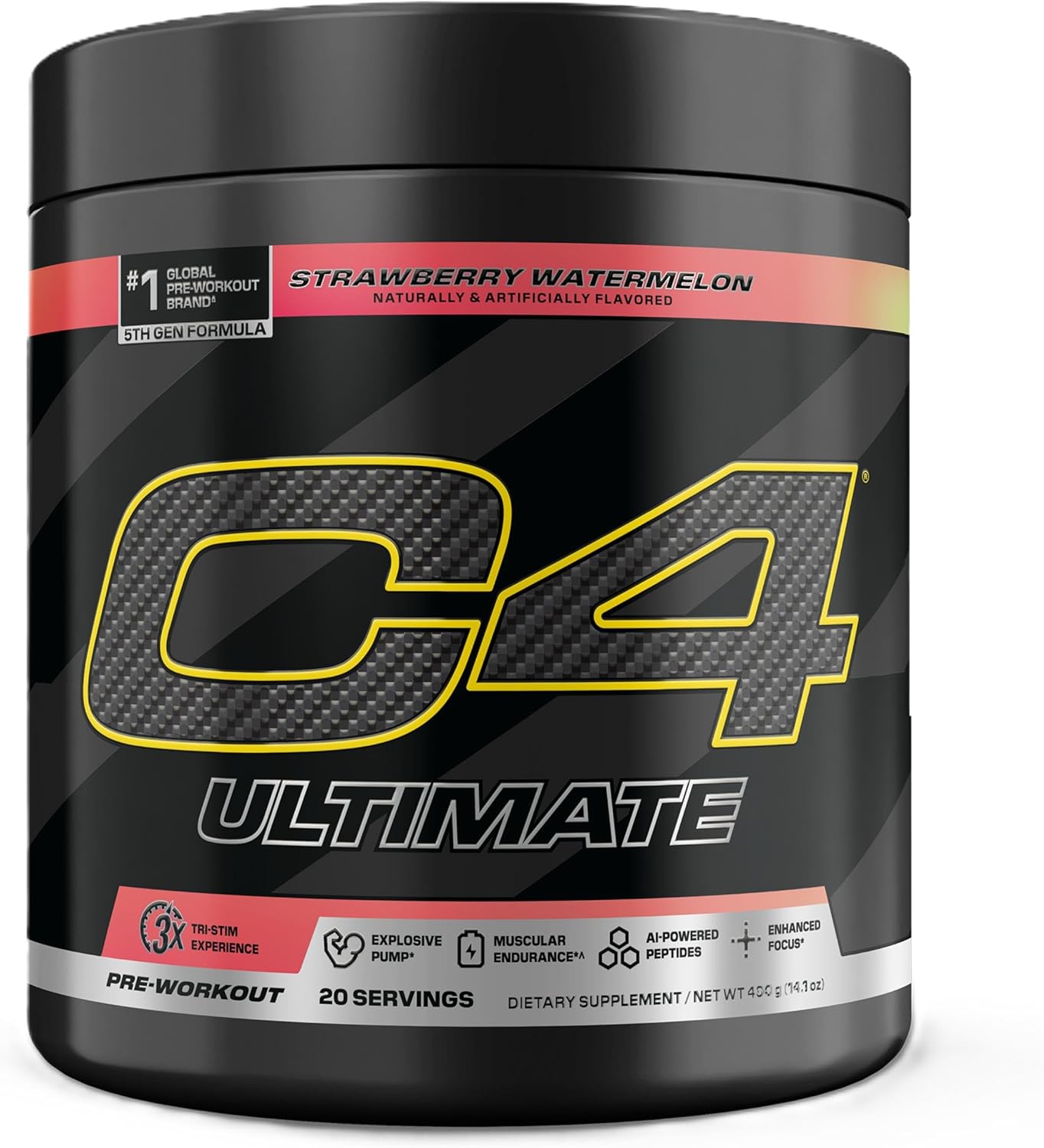 C4_Ultimate_Pre_Workout_Powder_Watermelon_-_Sugar_Free_Preworkout_Energy_Supplement_for_Men_&_Women_-_300mg_Caffeine_+_3.2g_Beta_Alanine_+_2_Patented_Creatines_-_20_Servings