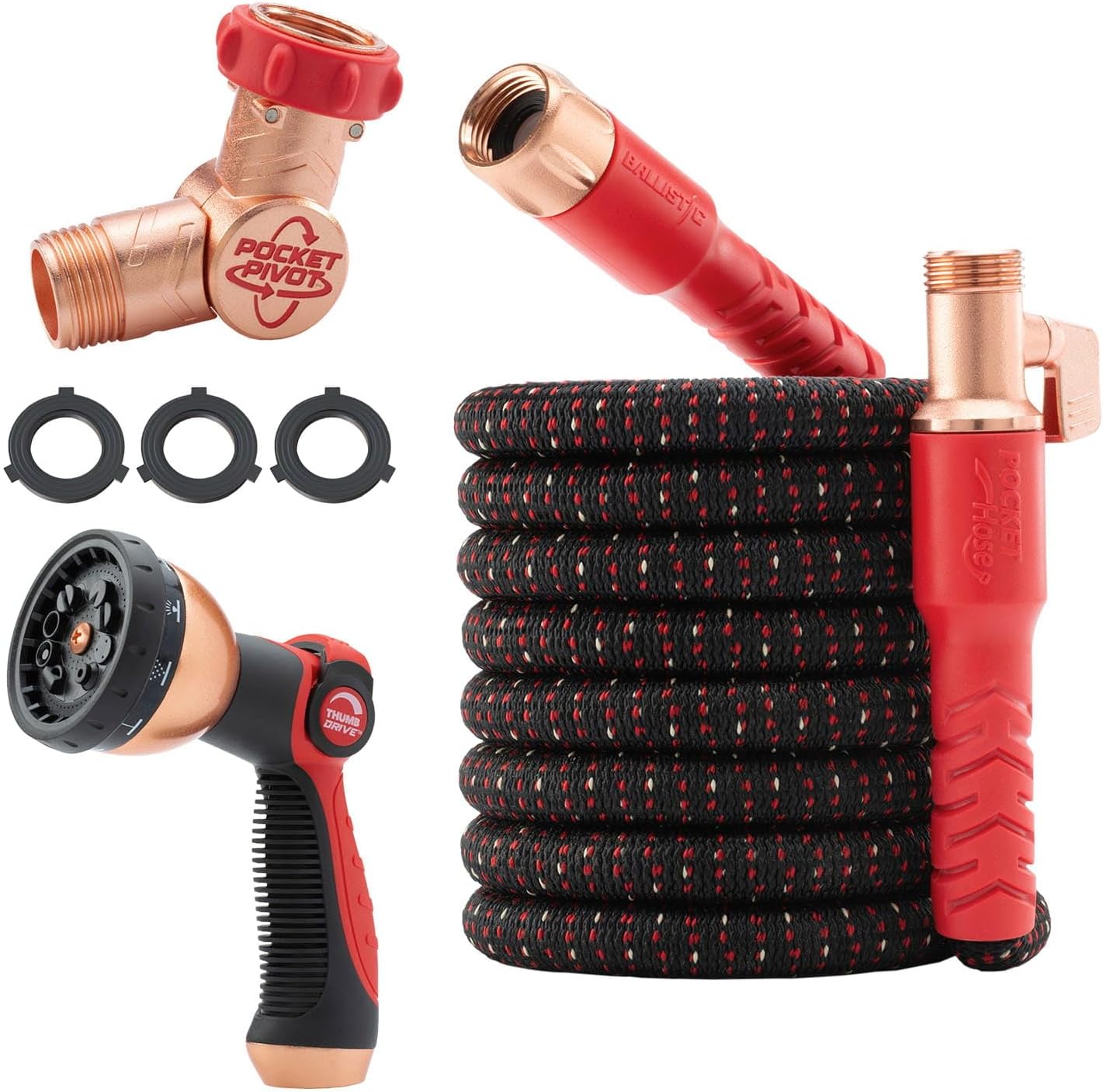 Pocket_Hose_Ballistic_50_FT_Expandable_Garden_Hose_w/Pocket_Pivot_Swivel_Connector,_Anti-Burst_Sleeve_Reinforced_with_Bulletproof_Fiber,_Lightweight,_No-Kink,_Compact,_UV-Protected,_AS_SEEN_ON_TV