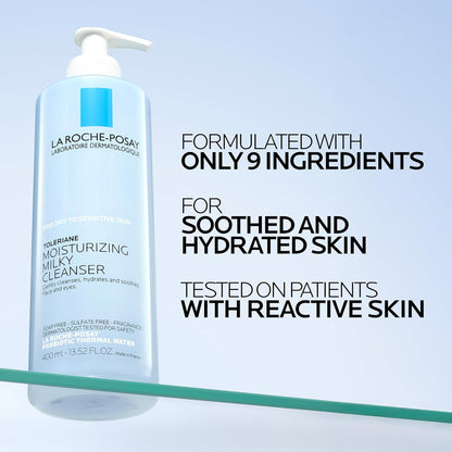 La_Roche-Posay_Toleriane_Moisturizing_Milky_Cleanser,_Gentle_Face_Cleanser_with_Glycerin_for_Dry,_Sensitive_&_Allergy-Prone_Skin,_Face_Wash_for_Hydration,_Makeup_Remover_Cleanser,_13.5fl_oz