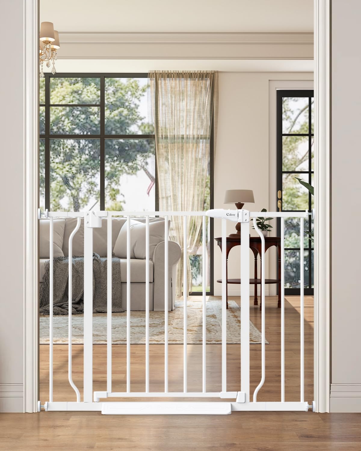 Baby_Gate_No_Drilling,_29"-40"_Auto_Close_Dog_Gate_Indoor_for_Doorways_&_Stairs,_Pressure_Mounted_Adjustable_Pet_Gate,_Easy_Walk_Through_Child_Gate_for_Children_&_Pets_Stroller_Friendly,_White