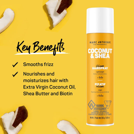 Marc_Anthony_Volumizing_Hair_Spray_for_Volume_&_Shine,_Coconut_&_Shea_-_Long_Lasting_Anti-Humidity_Flexible_Hold_Hairspray_With_No_Flaking,_Stiffness_or_Residue_-_Hair_Styling_Fights_&_Reduces_Frizz