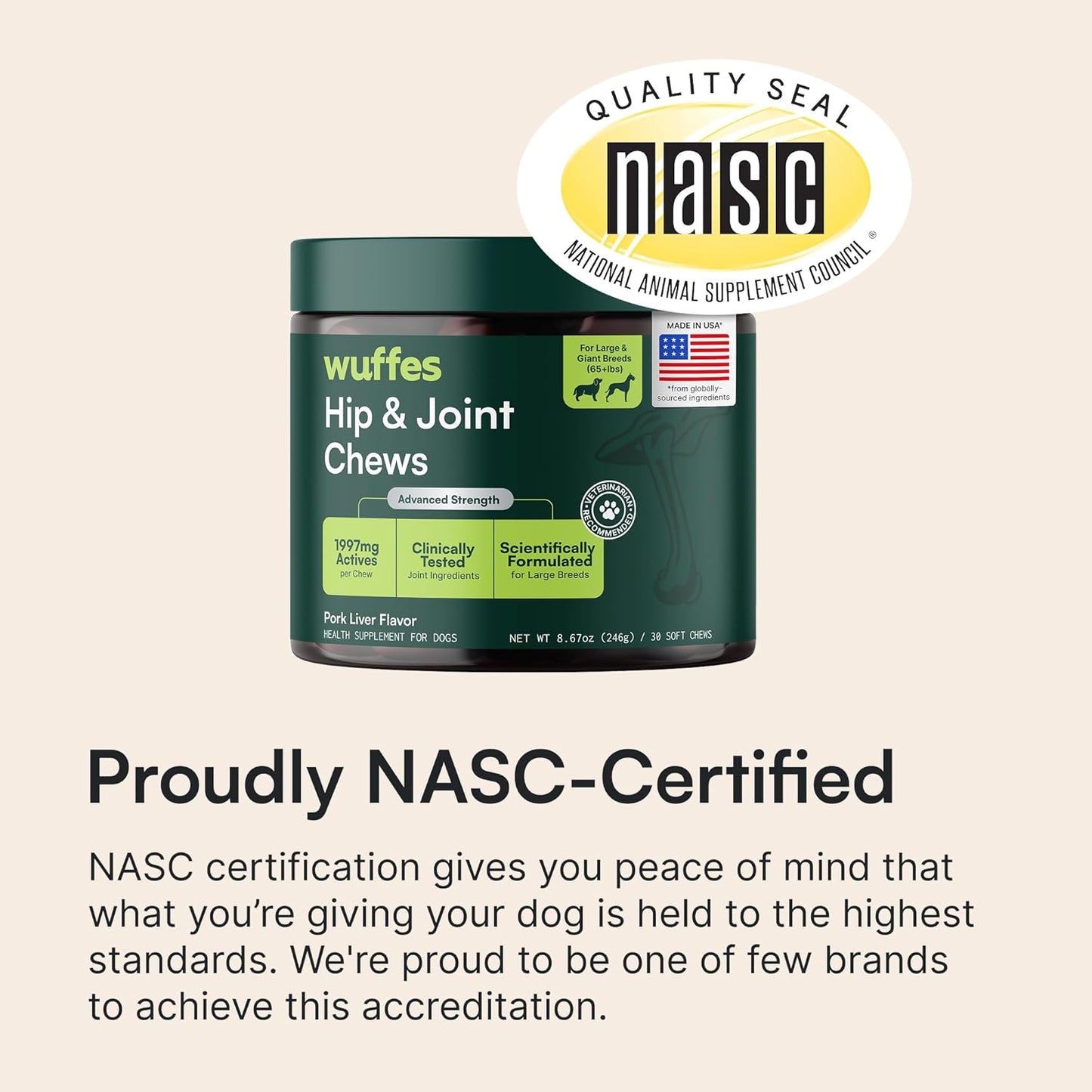 Advanced_Dog_Hip_and_Joint_Supplement_with_Glucosamine,_Chondroitin,_Omega_3,_MSM,_and_Green_Lipped_Mussel,_30_Pork_Flavored_Chews_for_Large_Dog_Breeds