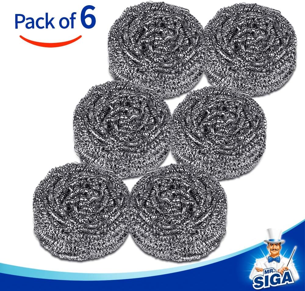 MR.SIGA_Stainless_Steel_Scourer,_Pack_of_6,_30g