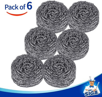 MR.SIGA_Stainless_Steel_Scourer,_Pack_of_6,_30g