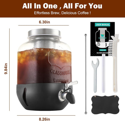 Cold_Brew_Coffee_Maker,_1_Gallon_Iced_Coffee_Maker_With_Stainless_Steel_Filter,_Heavy_Duty_Glass_Cold_Brew_Pitcher_With_Stainless_Steel_Spigot,_Mason_Jar_Cold_Brew_Coffee_Maker_Fast_Iced_Tea_Maker