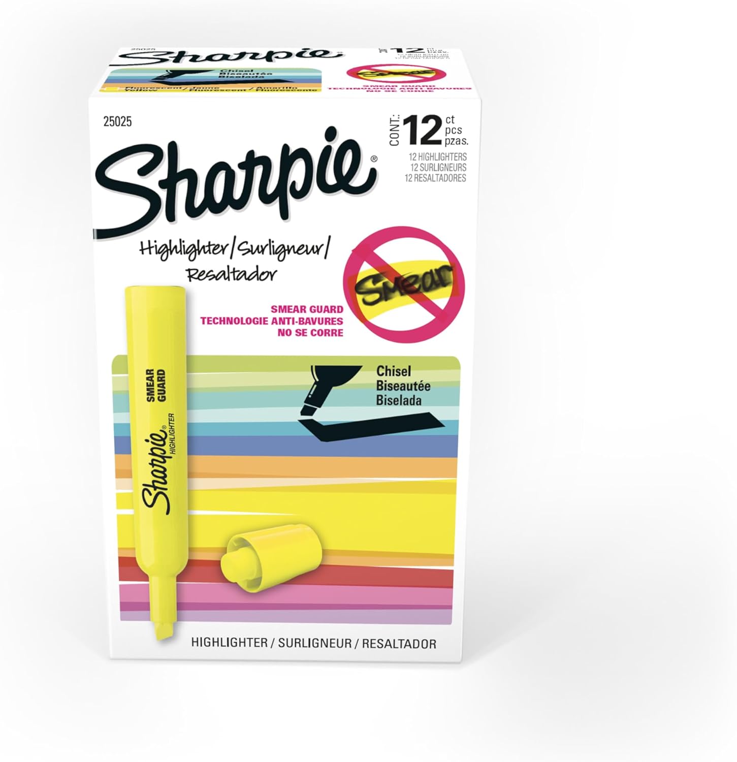 Sharpie_Tank_Highlighters,_Chisel_Tip,_Fluorescent_Yellow,_12_Count