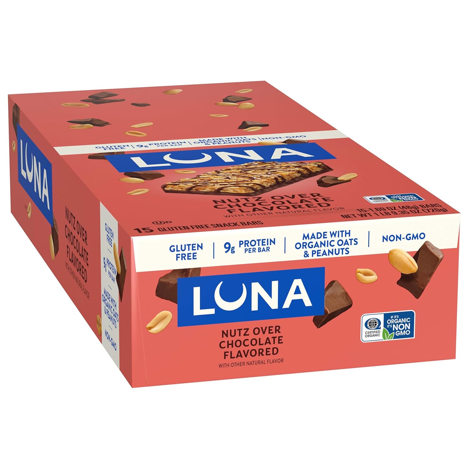 LUNA_Bar_-_Nutz_Over_Chocolate_Flavor_-_Gluten-Free_-_Non-GMO_-_7-9g_Protein_-_Made_with_Organic_Oats_-_Low_Glycemic_-_Whole_Nutrition_Snack_Bars_-_1.69_oz._(15_Count)