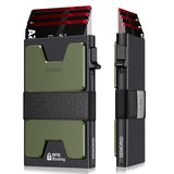 Slim Card Holder Wallet for Men, RFID Blocking Minimalist Metal Pop Up Wallet, Holds 12+ Cards Plus Cash