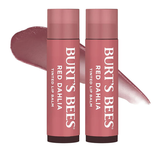 Burt's_Bees_Lip_Tint_Balm_with_Long_Lasting_2_in_1_Duo_Tinted_Balm_Formula,_Color_Infused_with_Deeply_Hydrating_Shea_Butter_for_a_Natural_Looking_Buildable_Finish,_Fiery_Red_Dahlia_(2-Pack)