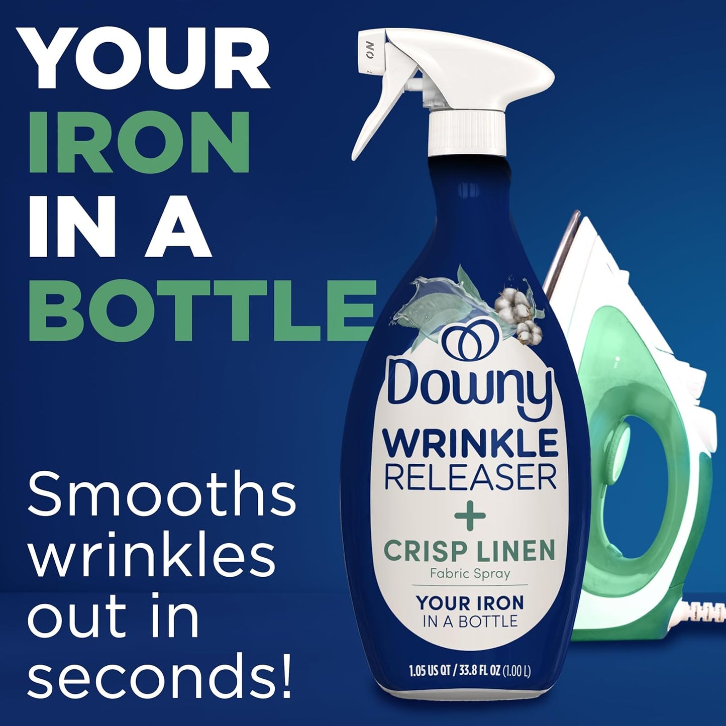 Downy_Wrinkle_Releaser_Spray,_All_In_One_Formula,_Removes_Wrinkles,_Static_and_Odor_Eliminator,_Crisp_Linen_Scent,_33.8_Fl_Oz,_Pack_of_2_(Packaging_May_Vary)