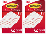 Command Indoor Replacement Strips, Damage-Free Wall Hanging, Re-Hang Small Hooks for Home and Wall Decor, Holds up to 1 lb, White Adhesive