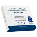 Clean Skin Club Clean Towels XL®, Travel Pack 100% USDA Biobased Disposable Face Towel, Eczema Association Accepted,Dry Wipes, TSA-Approved Travel Essential