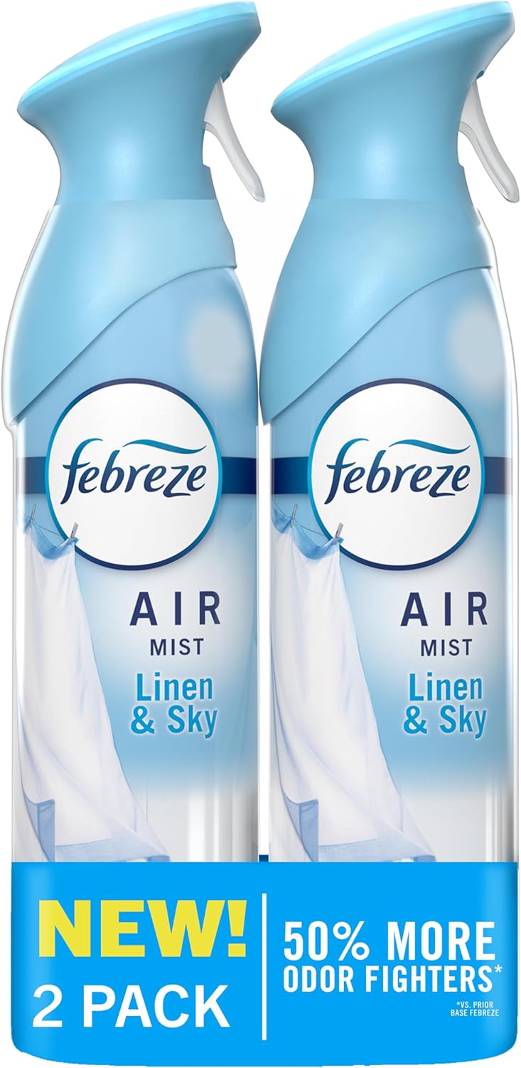 Febreze_Air_Mist,_Air_Freshener_Spray,_Odor_Fighting_Room_Spray,_Deodorizer_for_Home_Bathroom_Kitchen_Office_Apartment_Dorm_Room_Classroom,_Linen_&_Sky_Scent,_8.1oz_(Pack_of_2)