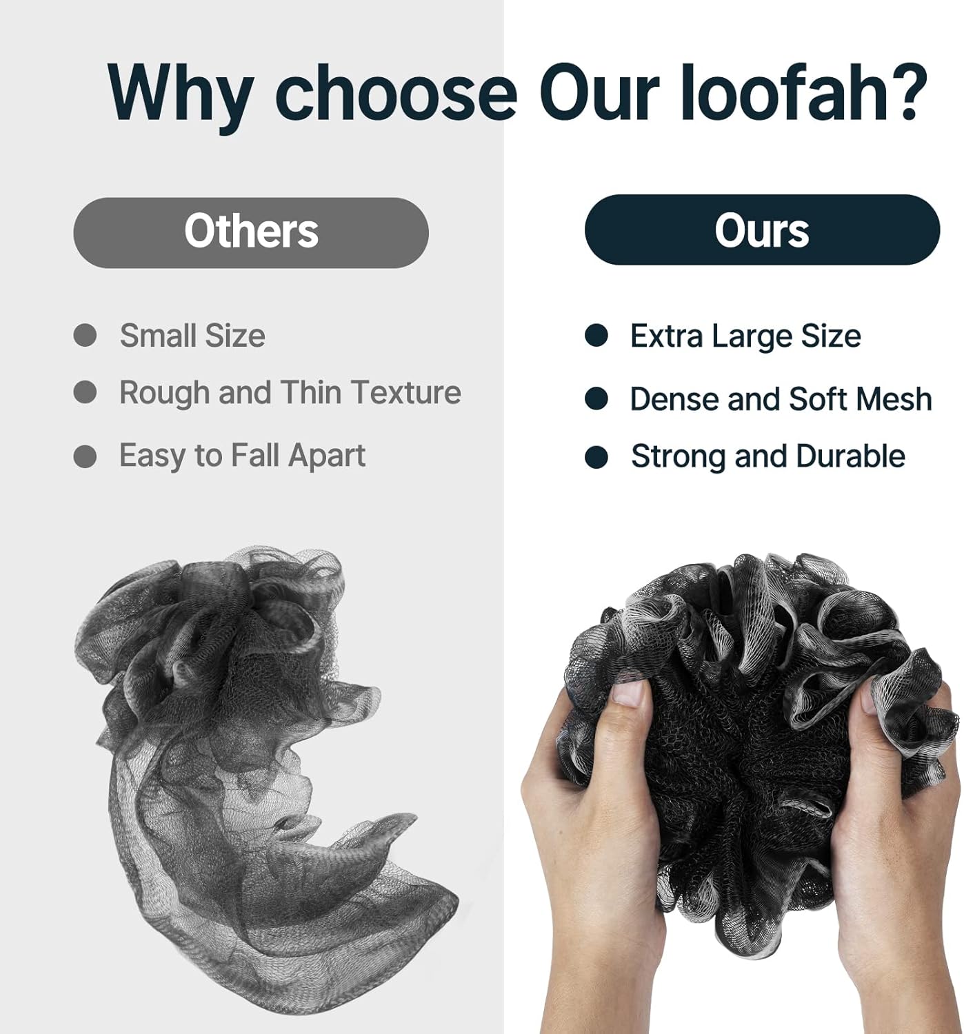 AmazerBath_Loofah_Sponge,_Shower_Loofah_for_Men_and_Women_-_Body_Scrubber_Loofa_Set_of_3_Classic_Black_&_White_Edge,_Bath_Sponge_60g/PCS