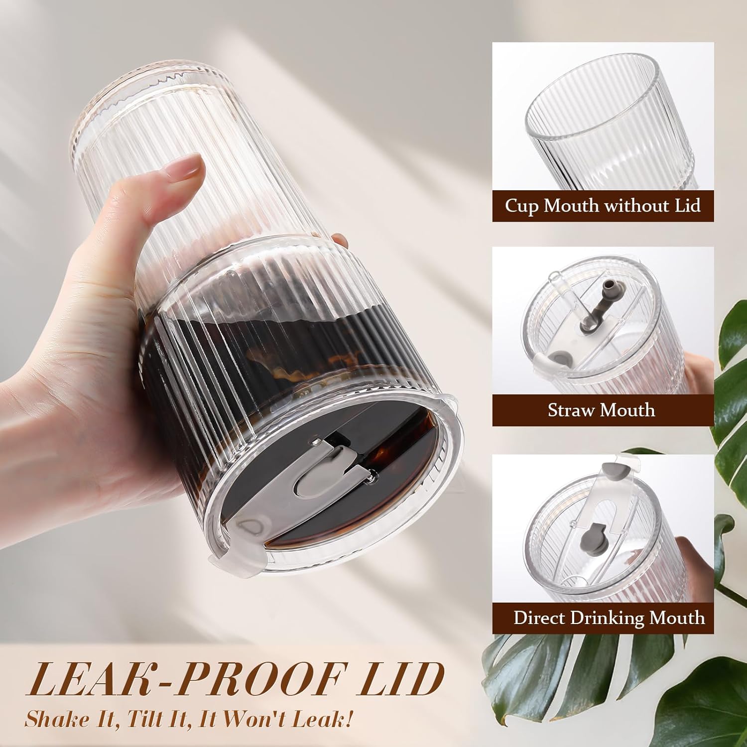 Iced_Coffee_Cups_with_Lids:_Coffee_Bar_Accessories_-_Ribbed_Glass_Tumbler_with_Straw_and_Lid_4Pcs_-_20oz_Leak_Proof_Tumbler_-_Reusable_Glass_Cups_and_Tumblers_with_Lid_and_Straws_for_To_Go_Iced_Coffee