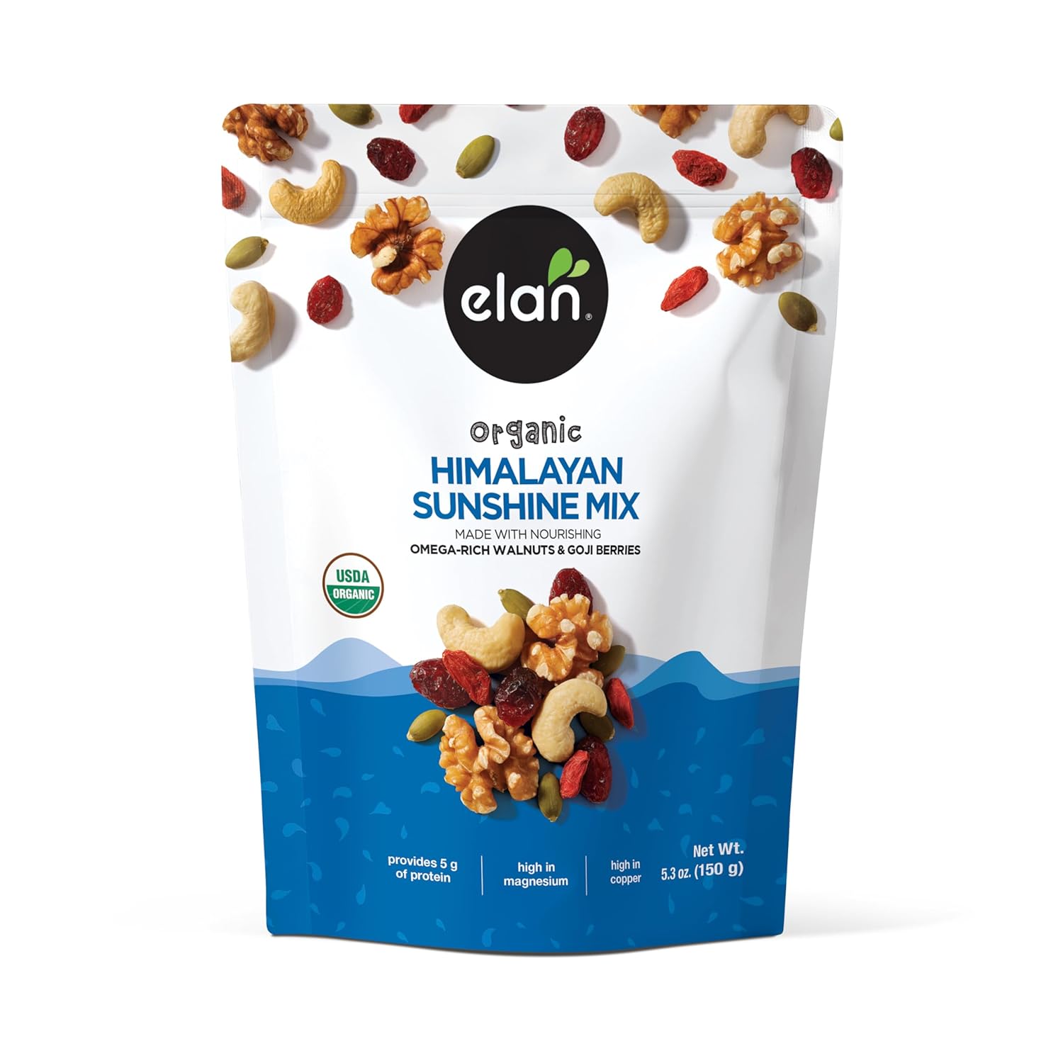 Elan_Organic_Himalayan_Sunshine_Mix,_5.3_oz,_Non-GMO,_Vegan,_Gluten-Free,_Kosher,_Dried_Fruits_(Dried_Cranberries,_Dried_Goji_Berries),_Nuts_(Cashews,_Walnuts),_Pumpkin_Seeds