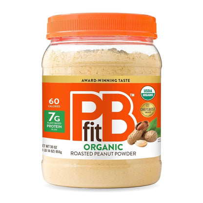 PBfit_30_Ounce_Organic_Peanut_Butter_Powder,_Powdered_Peanut_Spread_from_Real_Roasted_Pressed_Peanuts,_7g_of_Protein_7%_DV,_Gluten-Free,_60_calories,_87%_less_fat_(Pack_of_1)