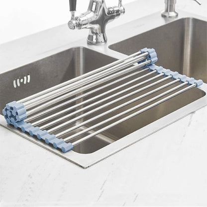 MECHEER_Over_The_Sink_Dish_Drying_Rack,_Roll_Up_Dish_Drying_Rack_Kitchen_Dish_Rack_Stainless_Steel_Sink_Drying_Rack,_Foldable_Dish_Drainer,_Gray