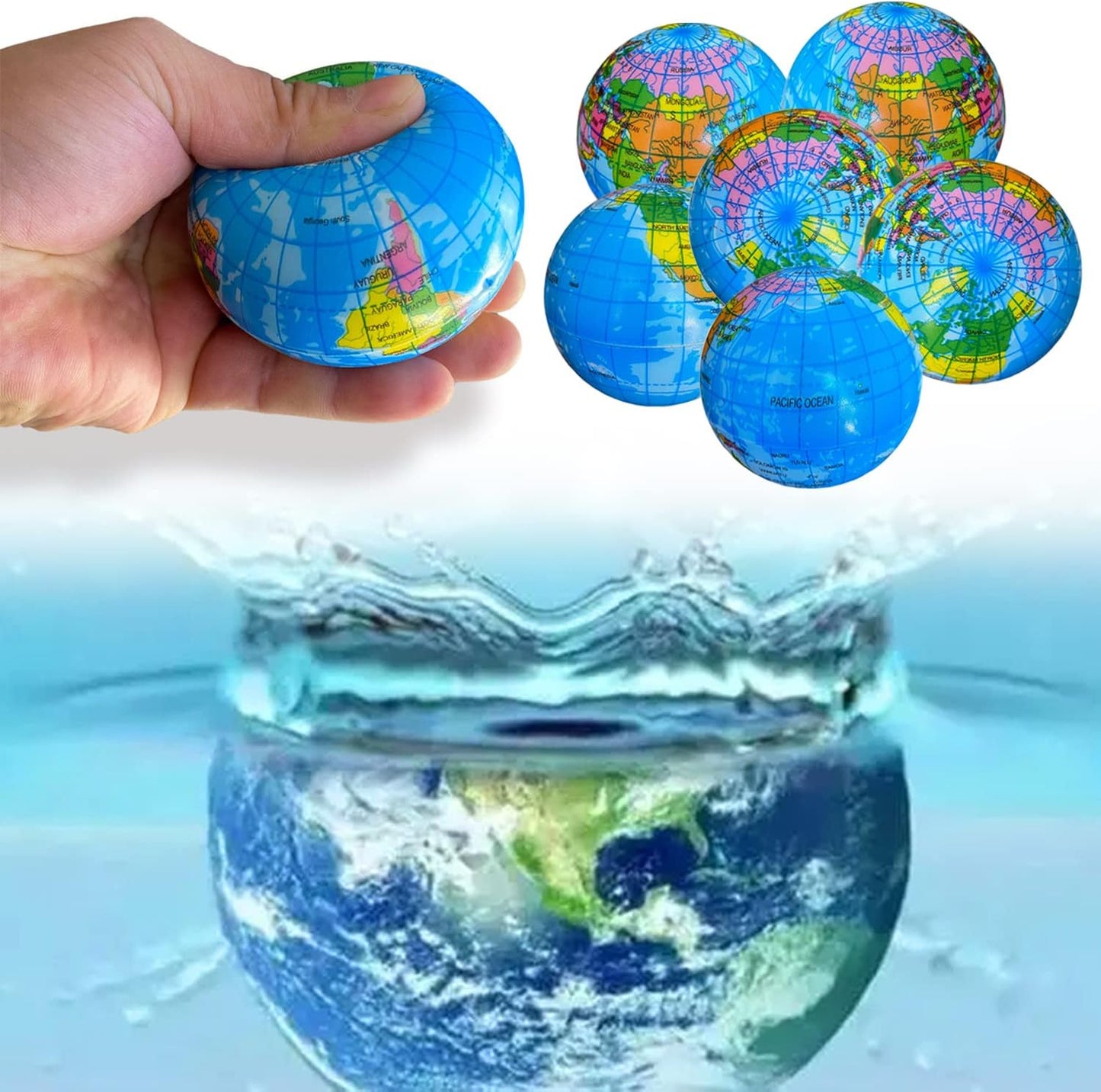 Globe_Squeeze_Balls,2.5_inch_Earth_Stress_Relief_Balls,Soft_Foam_Stress_Ball_Toy_for_Finger_Exercise,School_or_Office_Party_Favors,24_Pcs